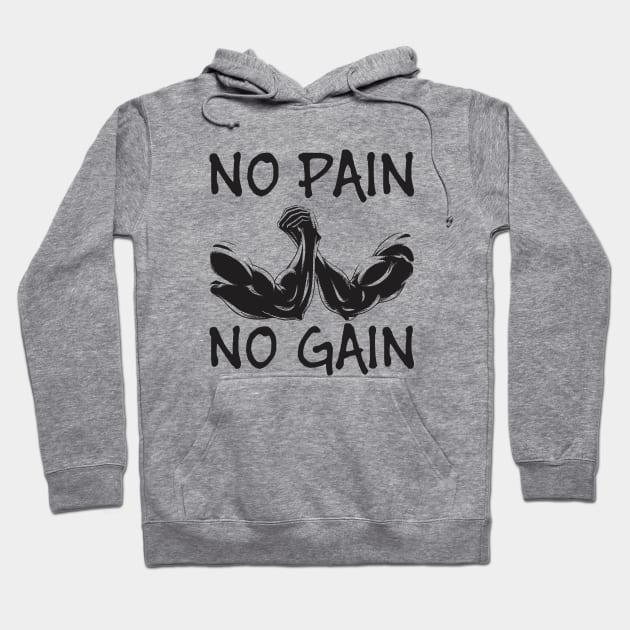 No pain no gain - Crazy gains - Nothing beats the feeling of power that weightlifting, powerlifting and strength training it gives us! A beautiful vintage design representing body positivity! Hoodie by Crazy Collective